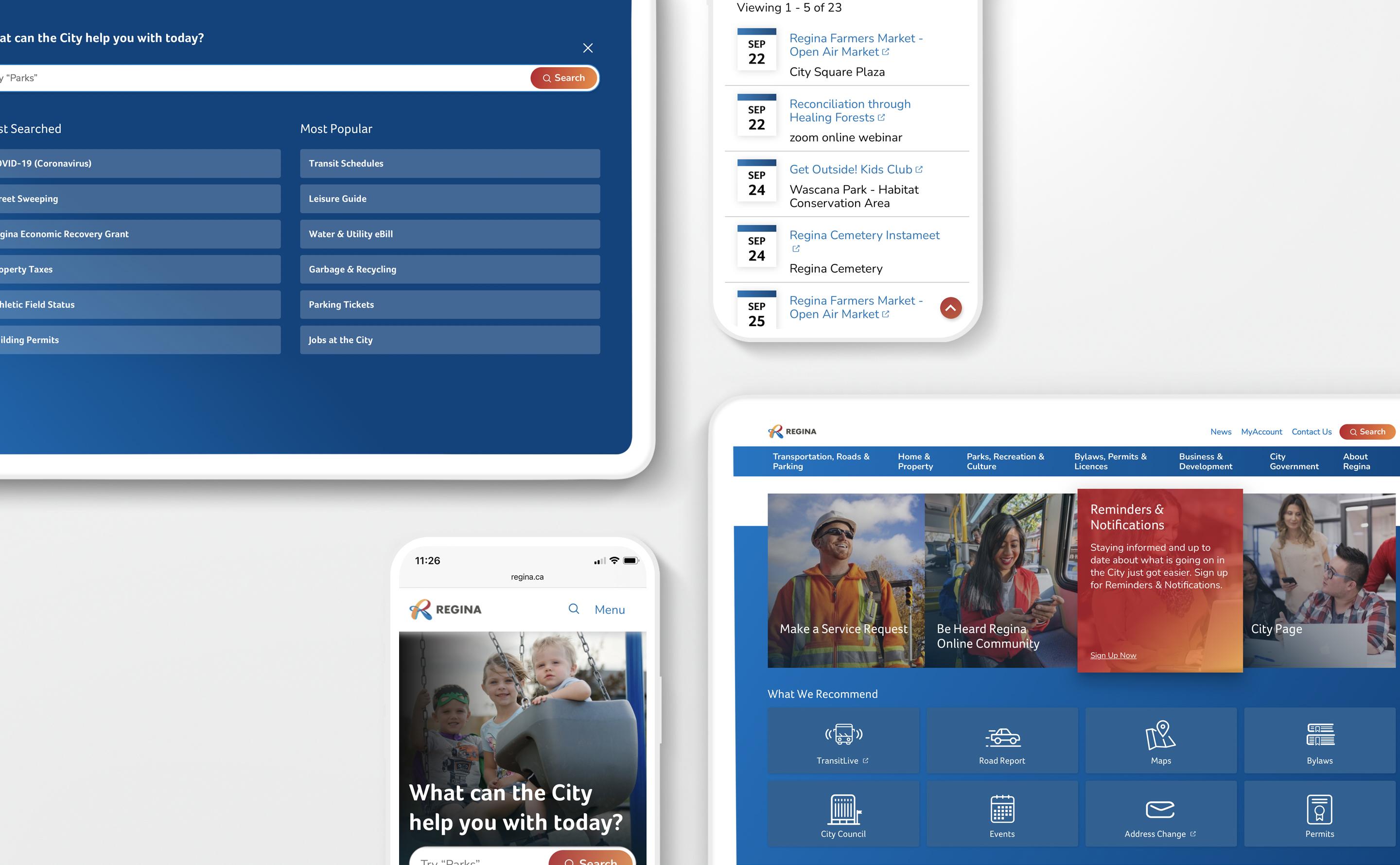 City of Regina Website Screenshots