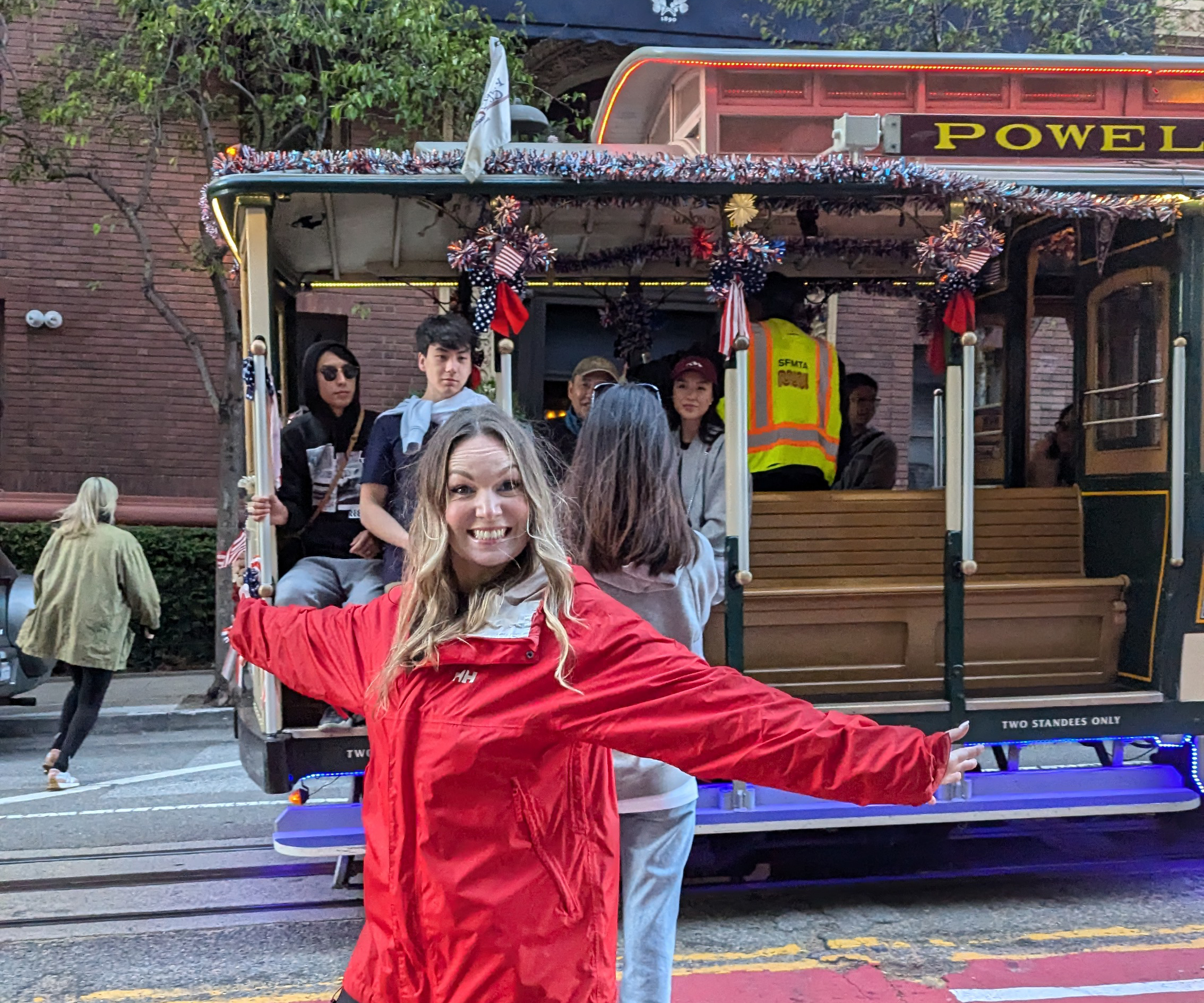 Amanda near cable car