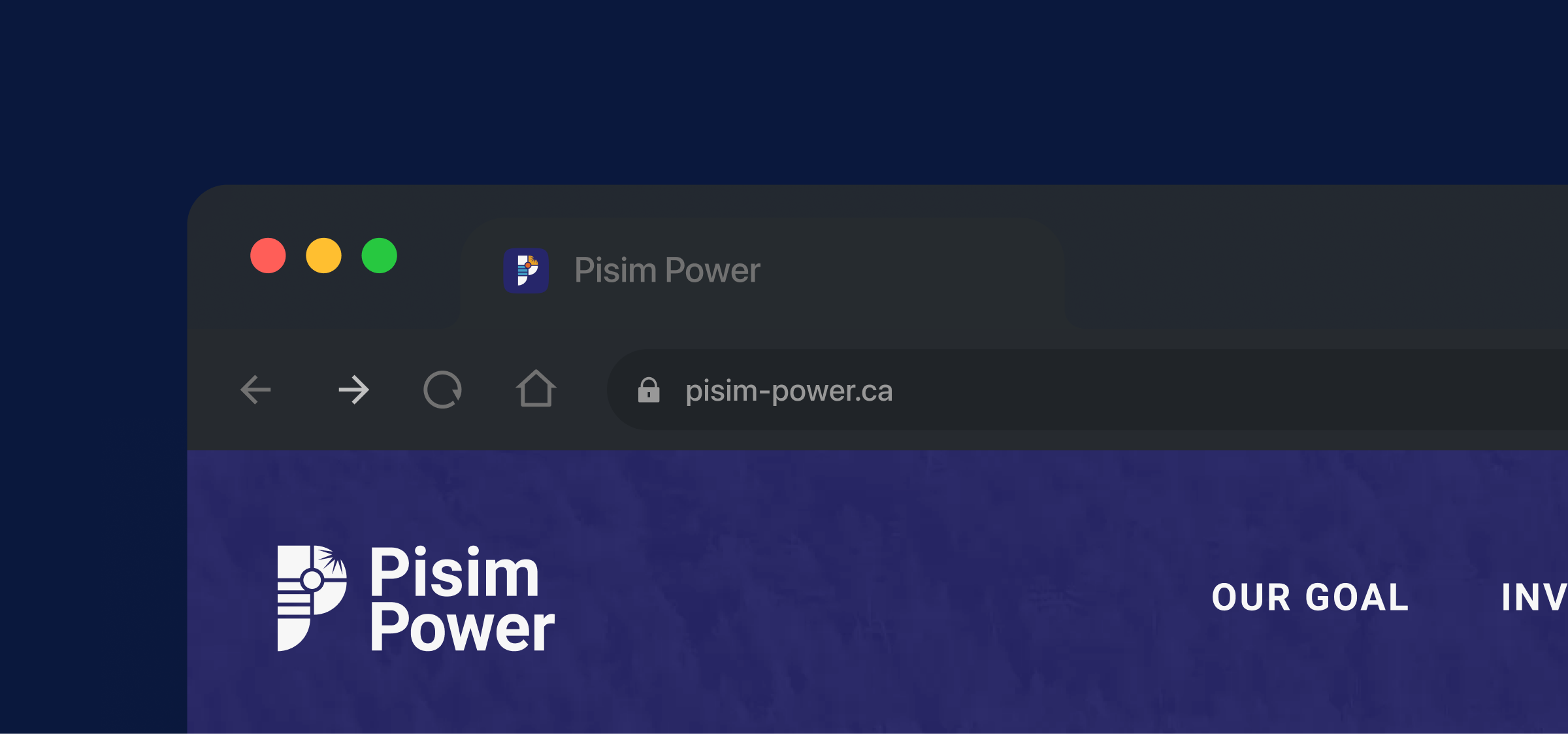 Page with colored Pisim Power logo pressed in