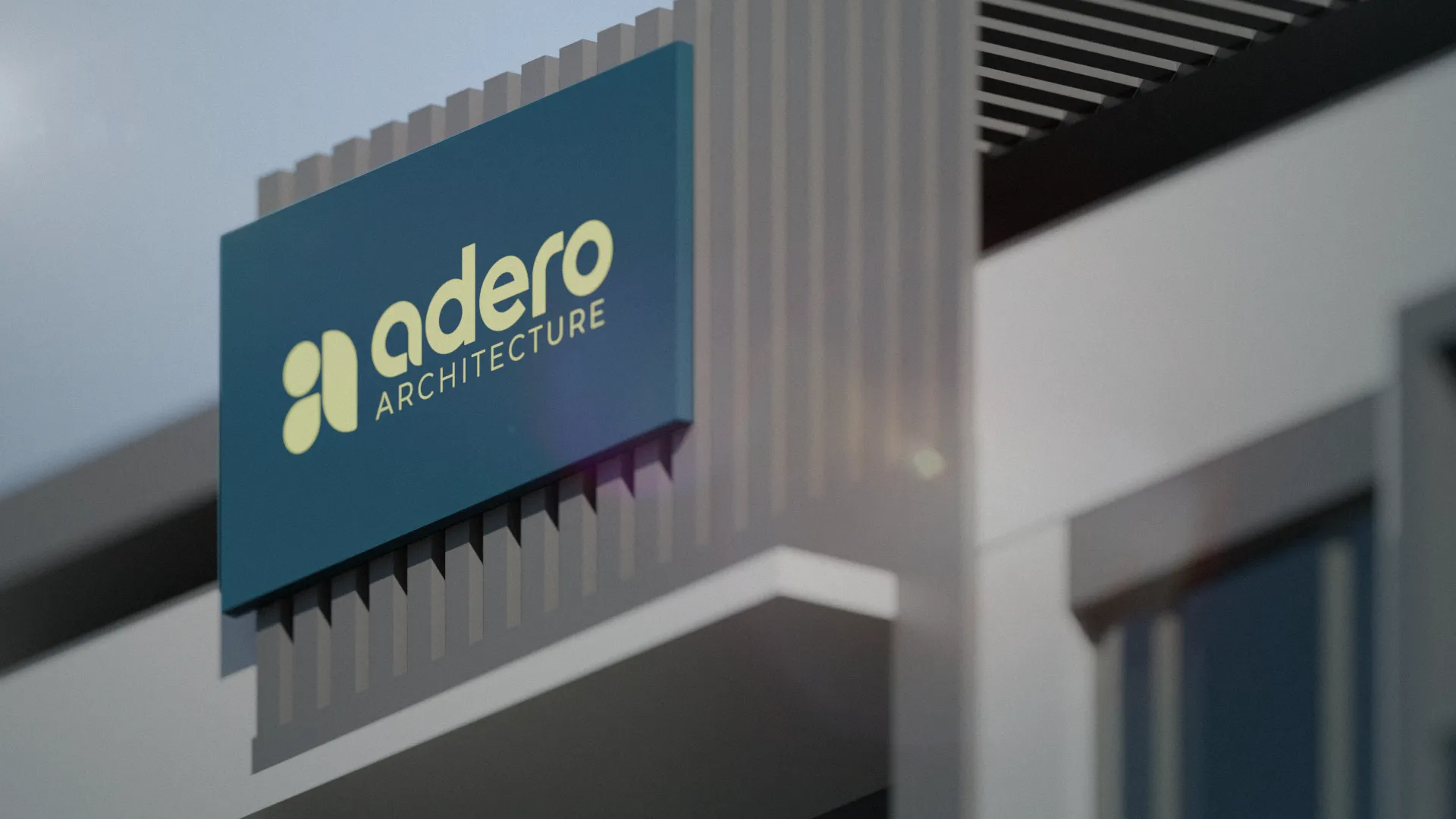 Adero Architecture logo on a building