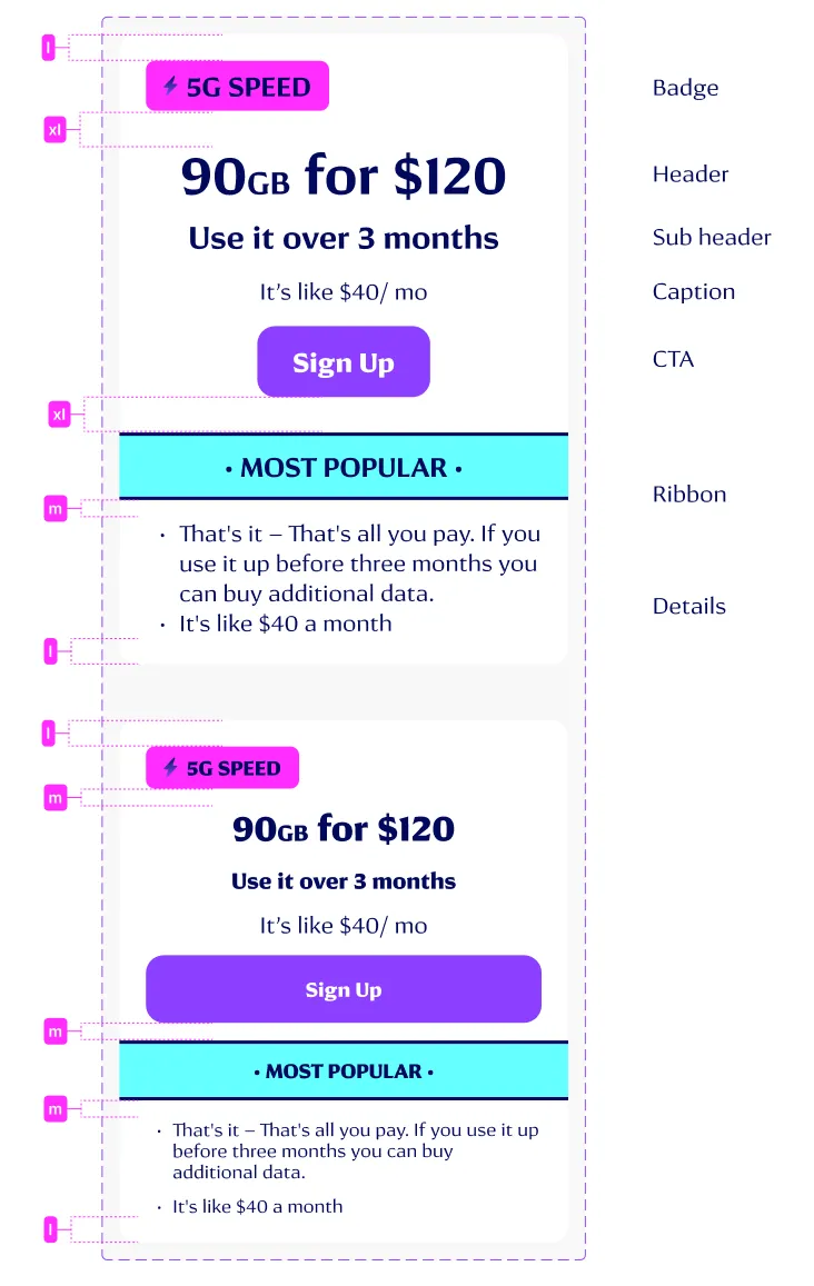 Colorful UI design mockup