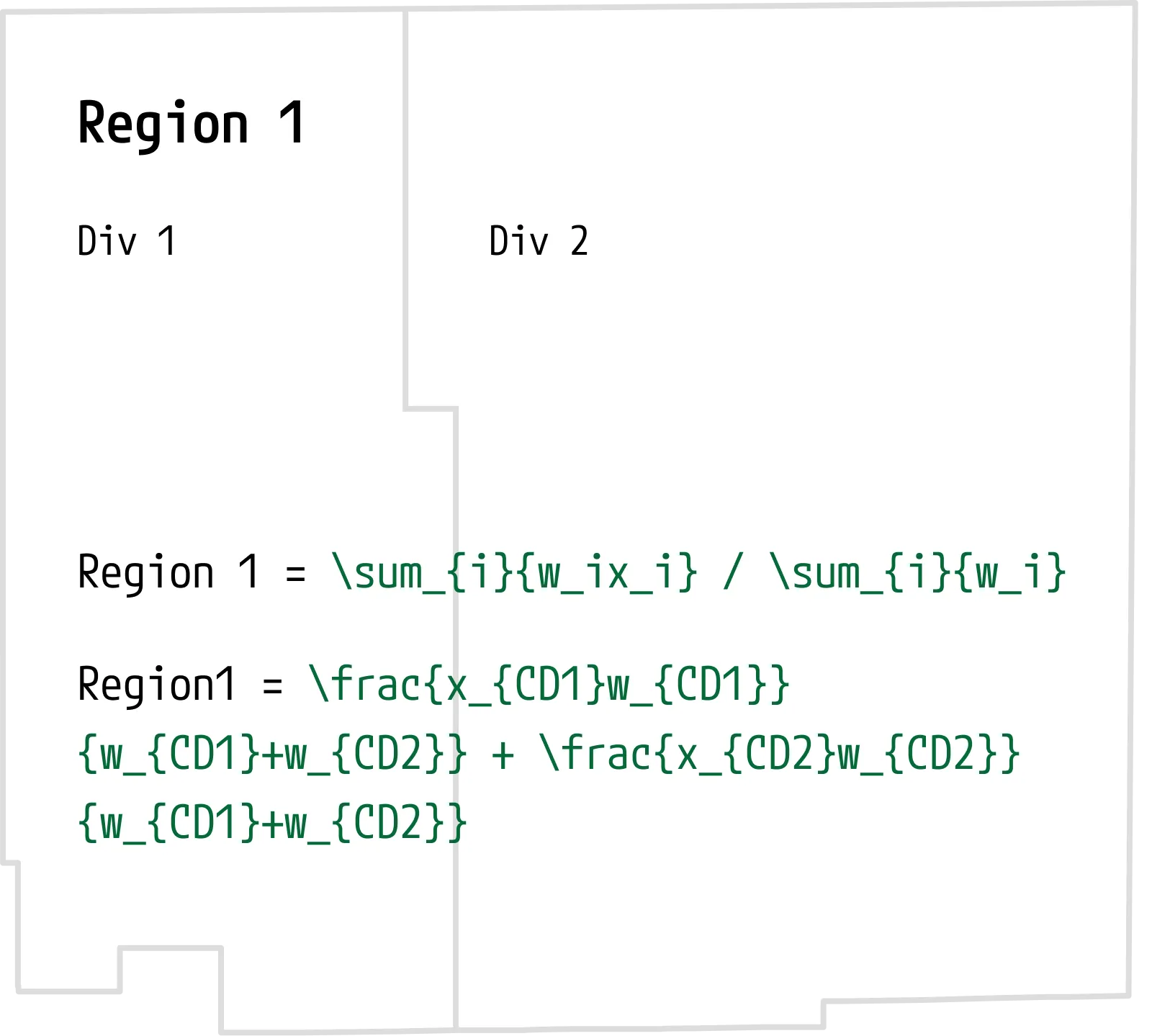 Region formulas