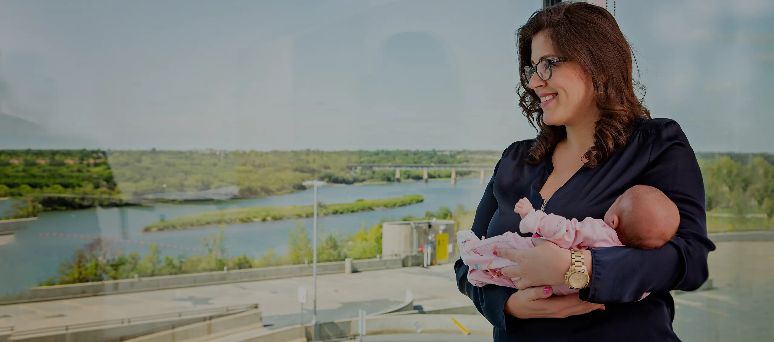 Blue background with white line icons for health topics