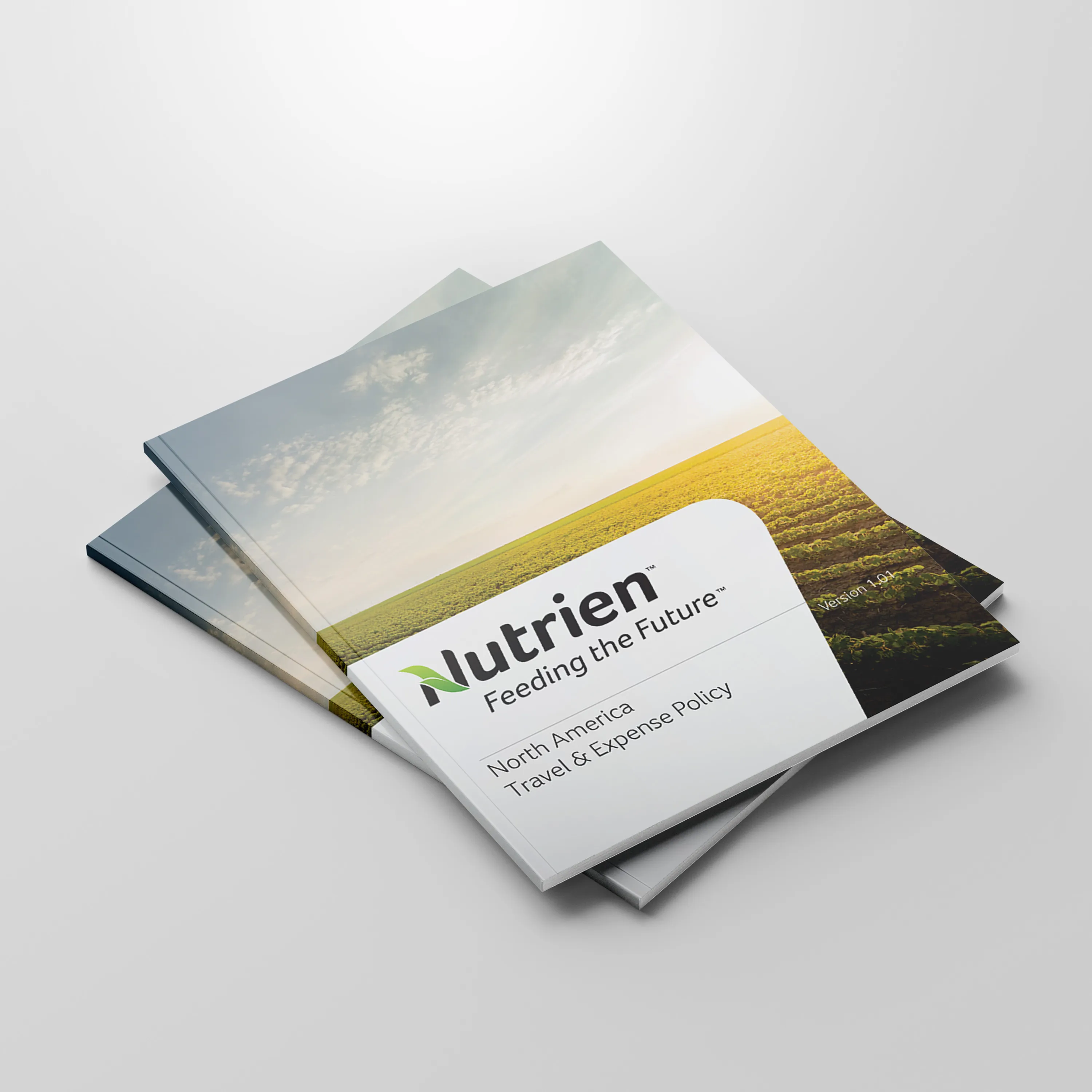 A mockup of two nutrien notebooks on top of each other