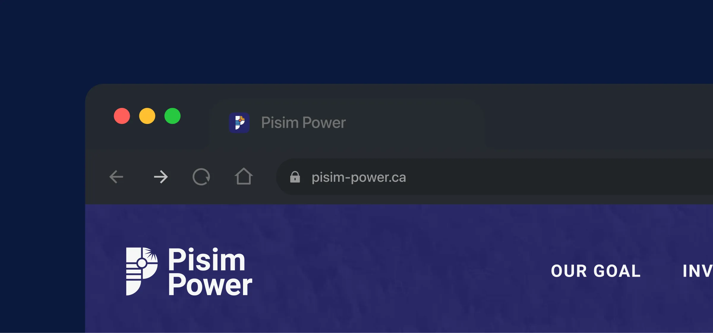 Page with colored Pisim Power logo pressed in