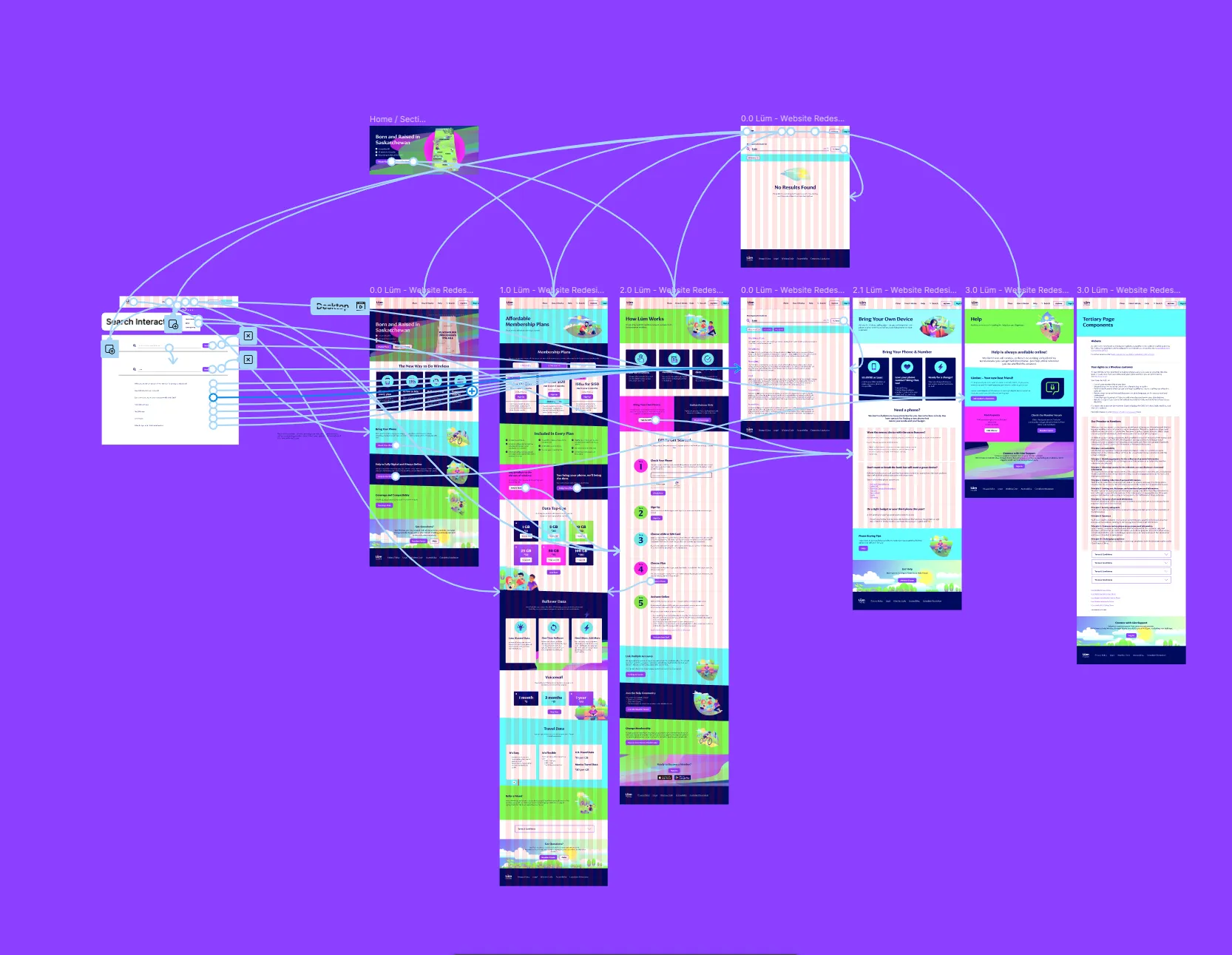 Purple-themed interface design