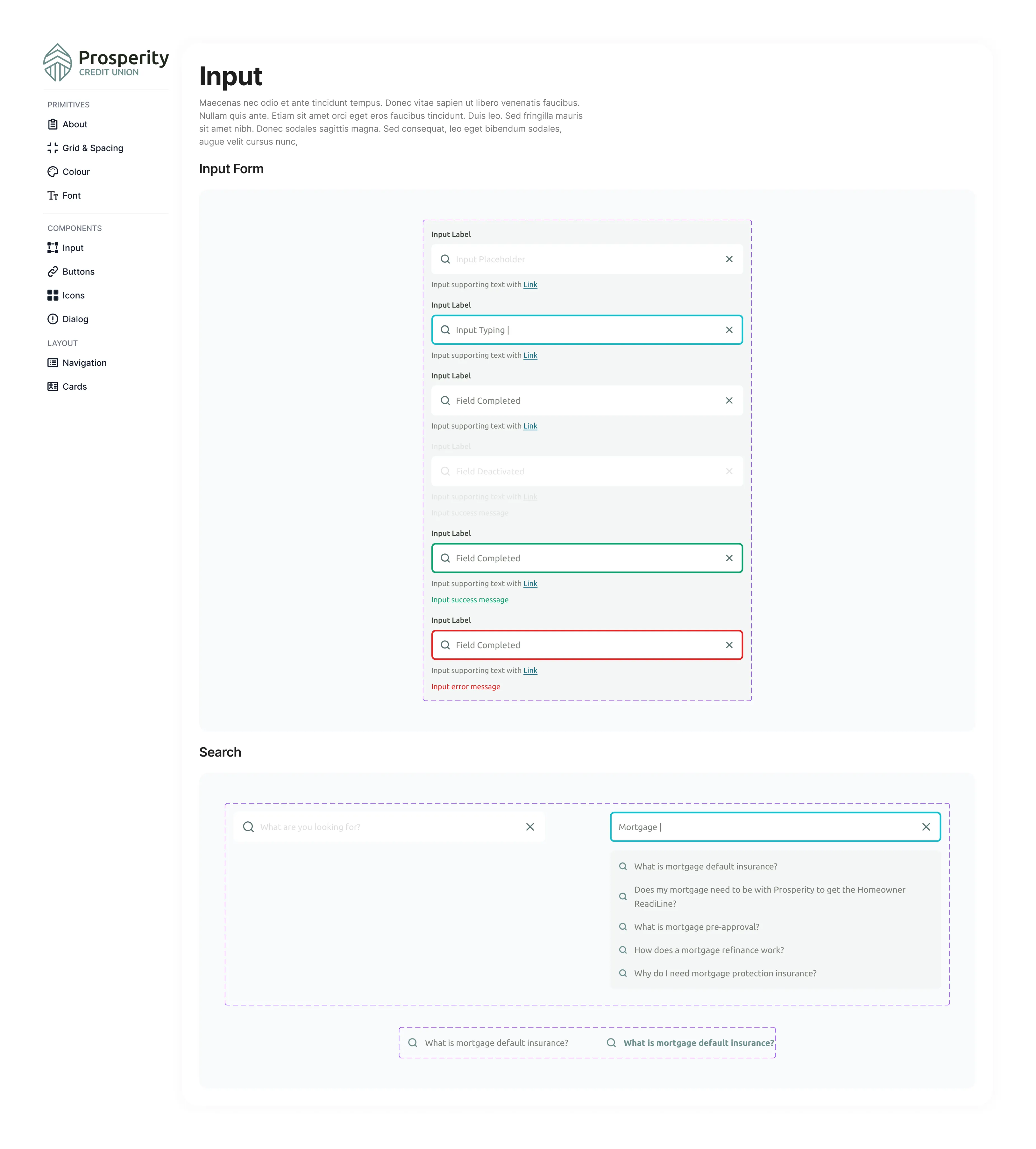 Search interface design