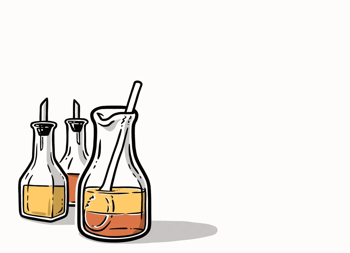 .gif of salad dressing being stirred from siloed to collaborative through mixing. 